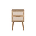 Ver imagem 5 de Mesa de Cabeceira Ivvie 2 Gavetas 100% MDF 2 Gavetas Tauari/Dourado - Telinha Rattan