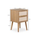 Ver imagem 6 de Mesa de Cabeceira Ivvie 2 Gavetas 100% MDF 2 Gavetas Tauari/Dourado - Telinha Rattan