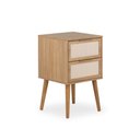 Ver mais imagens de Mesa de Cabeceira Ivvie 2 Gavetas 100% MDF 2 Gavetas Tauari/Dourado - Telinha Rattan