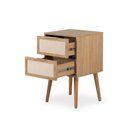 Ver imagem 7 de Mesa de Cabeceira Ivvie 2 Gavetas Tauari/dourado - Telinha Rattan