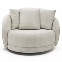 Ver imagem 2 de Poltrona Decorativa Base Giratória Galáxia com Almofadas Boucle Branco G45 - Gran Belo