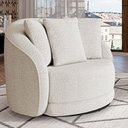 Ver imagem 1 de Poltrona Decorativa Base Giratória Galáxia com Almofadas Boucle Branco G45 - Gran Belo
