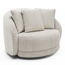 Ver imagem 7 de Poltrona Decorativa Base Giratória Galáxia com Almofadas Boucle Branco G45 - Gran Belo