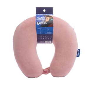 Almofada de Pescoço Sonos Tradicional para Viagem e Descanso - Rosé