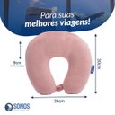 Ver imagem 4 de Almofada de Pescoço Sonos Tradicional para Viagem e Descanso - Rosé