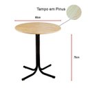Ver imagem 4 de Mesa de Jantar Redonda 80cm Pinus com 4 Cadeiras Estofada Preta