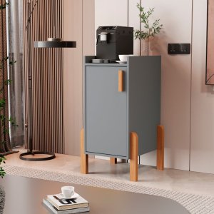 Armário Cozinha Escritorio Bebedouro Cafe Casa 1 Porta Retro - Cinza/grafite