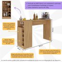 Ver imagem 3 de Bancada Balcão/Mesa de Cozinha com Adega Multimóveis MP2144