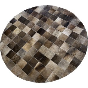 Tapete de Couro Redondo Cinza Rato 1,20 Diâmetro Pç 10x10cm