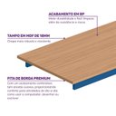 Ver imagem 4 de Tampo em MDF BP para Escrivaninha Teko Casatema MadeiraOriginals Marrom/Azul/Álamo