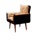 Ver imagem 3 de Poltrona Opala Composê Cappuccino/ Preto Cadeira Decorativa Recepção - Bela Móveis