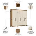 Ver imagem 3 de Guarda Roupa Casal 241cm 6 Portas Vanny D02 Amêndola/off - Mpozenato
