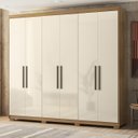 Ver imagem 2 de Guarda Roupa Casal 241cm 6 Portas Vanny D02 Amêndola/off - Mpozenato