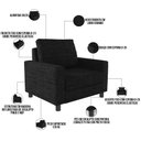 Ver imagem 4 de Kit 2 Poltronas Decorativas para e Recepção Malta L02 Linho Chumbo - Lyam Decor