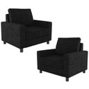 Ver imagem 1 de Kit 2 Poltronas Decorativas para e Recepção Malta L02 Linho Chumbo - Lyam Decor