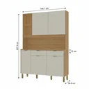Ver imagem 3 de Cozinha Compacta 5 Portas 2 Gavetas 144,7cm Flora Bege Freijó/Soft Bege