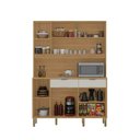 Ver imagem 4 de Cozinha Compacta 5 Portas 2 Gavetas 144,7cm Flora Bege Freijó/Soft Bege