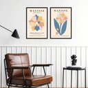 Ver imagem 1 de Kit 2 Quadros Decorativos Flores de Matisse 24x18cm:madeira Preta