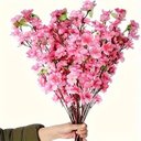 Ver imagem 1 de 10 Ramos Galhos Flores Artificiais Cerejeiras Pessegueiro Rosa