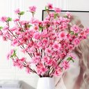 Ver imagem 2 de 10 Ramos Galhos Flores Artificiais Cerejeiras Pessegueiro Rosa