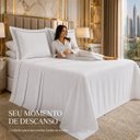 Ver imagem 5 de Jogo Cama Queen Alícia 400 Fios Bordado Inglês Super Macio:Branco