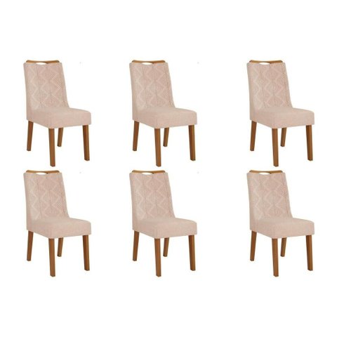 Cadeira de Cozinha Stela Kit 6 Un Ipe/suede Kraft - Dj Móveis