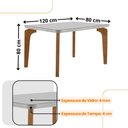 Ver imagem 4 de Conjunto Sala de Jantar Mesa Liz 120cm com Vidro Canto Copo e 4 Cadeiras Athenas Moderna