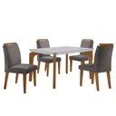 Ver imagem 2 de Conjunto Sala de Jantar Mesa Liz 120cm com Vidro Canto Copo e 4 Cadeiras Athenas Moderna