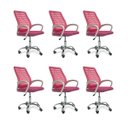Ver imagem 1 de Cadeira de Escritório Oficial Esteirinha Mesh Ergonômica Giratória - Rosa - 6