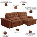 Ver imagem 3 de Sofá Retrátil Reclinável para Sala 4 Lugares 290cm Maresi F04 Veludo Terracota - Lyam Decor