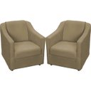Ver imagem 1 de Kit 2 Poltronas Decorativa para Sala Recepção Manicure Barbearia Mila Tecido Suede Nude