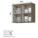 Ver imagem 3 de Armário Aéreo 2 Portas Ripado 80 Cm Ambiente Connect Duna Cristal – Henn