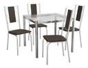 Ver imagem 2 de Conjunto Sala de Jantar Mesa com 4 Cadeiras Estofadas Cromado 795 Kappesberg Crome Cromado/marrom