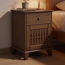 Ver imagem 3 de Mesa de Cabeceira 1 Porta 1 Gaveta 50cm Madeira Maciça Aton S05 Ipê - Lyam Decor