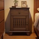 Ver imagem 4 de Mesa de Cabeceira 1 Porta 1 Gaveta 50cm Madeira Maciça Aton S05 Ipê - Lyam Decor