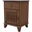 Ver imagem 2 de Mesa de Cabeceira 1 Porta 1 Gaveta 50cm Madeira Maciça Aton S05 Ipê - Lyam Decor
