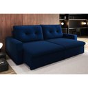 Ver imagem 1 de Sofá Deep Retrátil 3 Lugares Suede Azul Marinho 180cm Azul