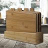 Jogo 4 Tábuas de Corte Bambu 5 Peças Forest Line Berlinger Haus Utensílio Ecológico Cozinha Chef - 3