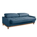 Ver imagem 5 de Sofá Living e Reclinável Jasmin Linho com Pés de Madeira Usb com Kit Usb Cor Azul 2164