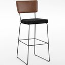 Ver imagem 3 de Kit 03 Banqueta Alta Cozinha Sala Jantar Allana L02 Couríssimo Marrom Linho Chumbo - Lyam Decor