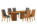 Ver imagem 1 de Conjunto Sala de Jantar Mesa Orgânica 200cm 6 Cadeiras Belle sem Tampo Vidro Cinamomo/Sintético Terr