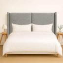 Ver imagem 1 de Cabeceira Cama Queen 176 Cm Estofada Linho ou Veludo Editável Cor:linho Carrera