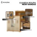 Ver imagem 5 de Guarda Roupa Casal New Kansas com Espelho e Armário Multiuso New Egito Carvalho Americano Off White 