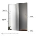Ver imagem 6 de Espelho Decorativo Retangular Liss 90x60cm Moldura em Aço Preto - Desk Design