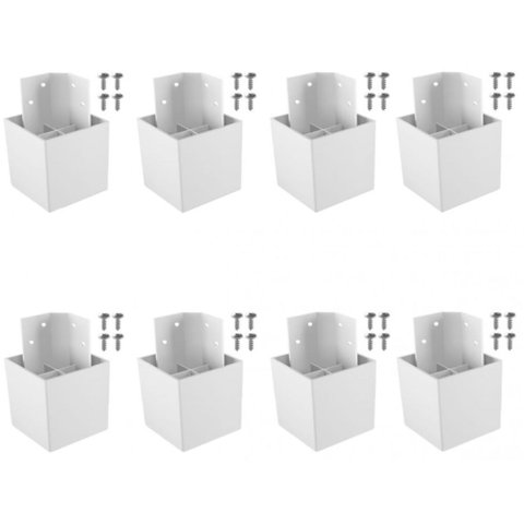 Kit 8 Pés para Guarda Roupa Branco Cantoneira 70 Mm
