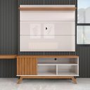 Ver imagem 5 de Rack com Painel para Tv até 55 Polegadas Luxe 1 Porta 1 Prataleira Off White/freijó - Panorama Móvei