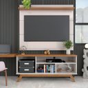Ver imagem 2 de Rack com Painel para Tv até 55 Polegadas Luxe 1 Porta 1 Prataleira Off White/freijó - Panorama Móvei