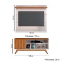 Ver imagem 4 de Rack com Painel para Tv até 55 Polegadas Luxe 1 Porta 1 Prataleira Off White/freijó - Panorama Móvei