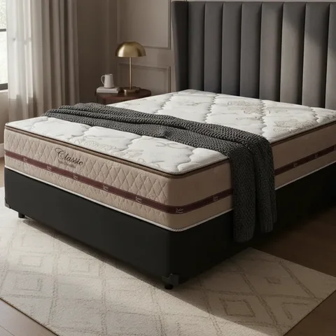 Cama Box com Colchão de Molas Ensacadas Classic Casal 138cm