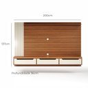 Ver imagem 3 de Painel para Tv até 75 Polegadas 3 Gavetas 1 Prateleira com Ripado Copiapó - Cinamomo / Off White